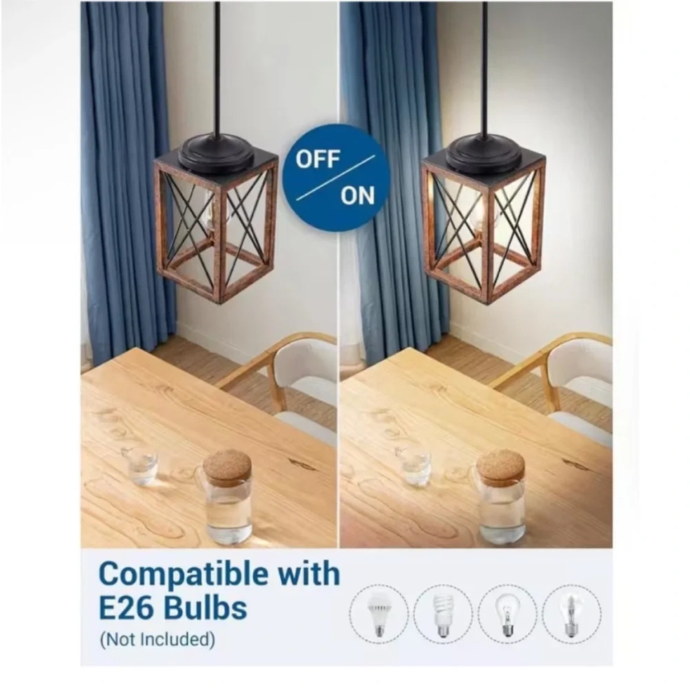 Rustic Pendant Light Fixtures (2) NIB
